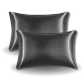 Juego de 2 fundas de almohada de Satín. Color gris oscuro. Marca EHEYCIGA.
